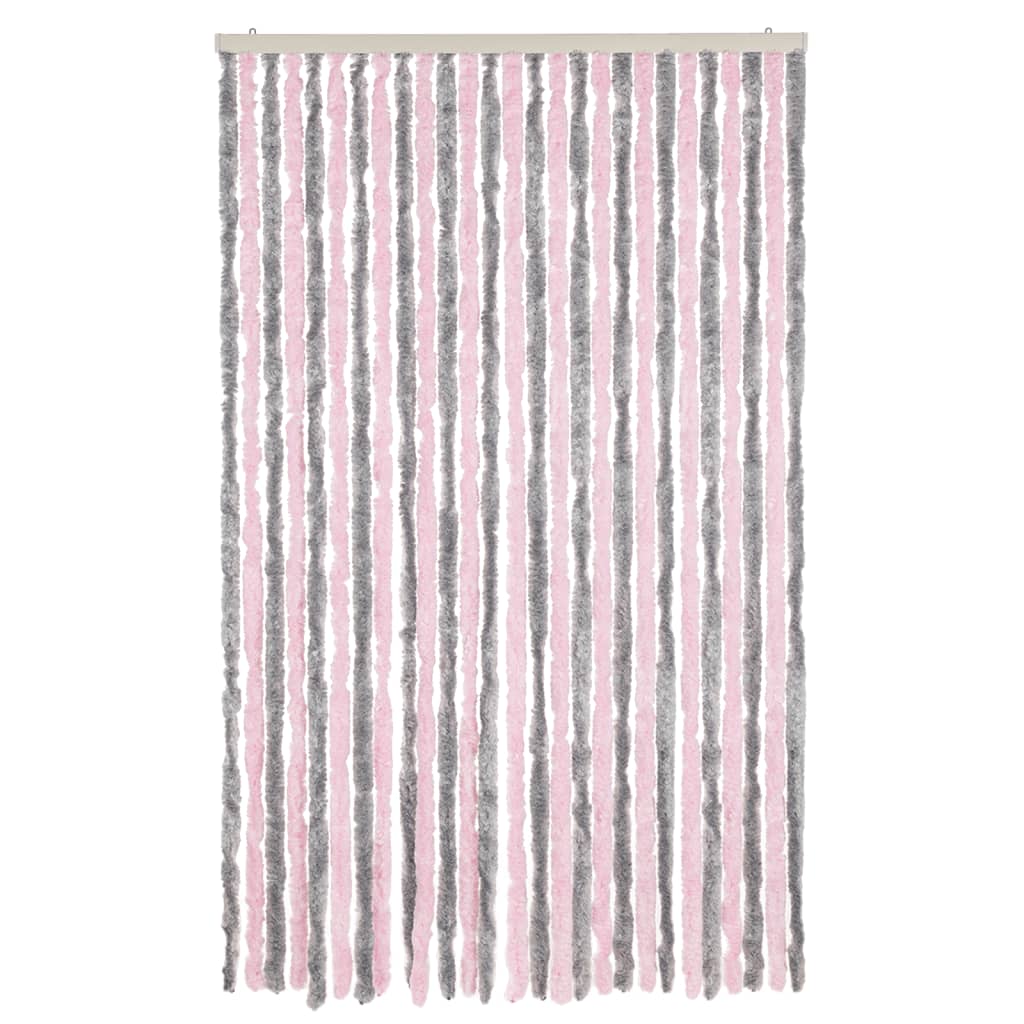Fly Curtain Silver Grey and Pink 118x220 cm Chenille