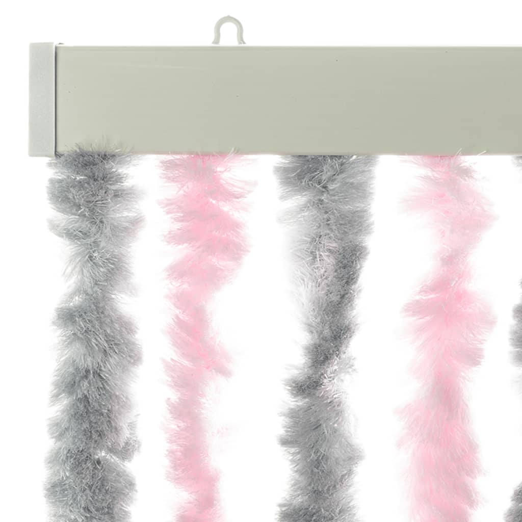 Fly Curtain Silver Grey and Pink 118x220 cm Chenille