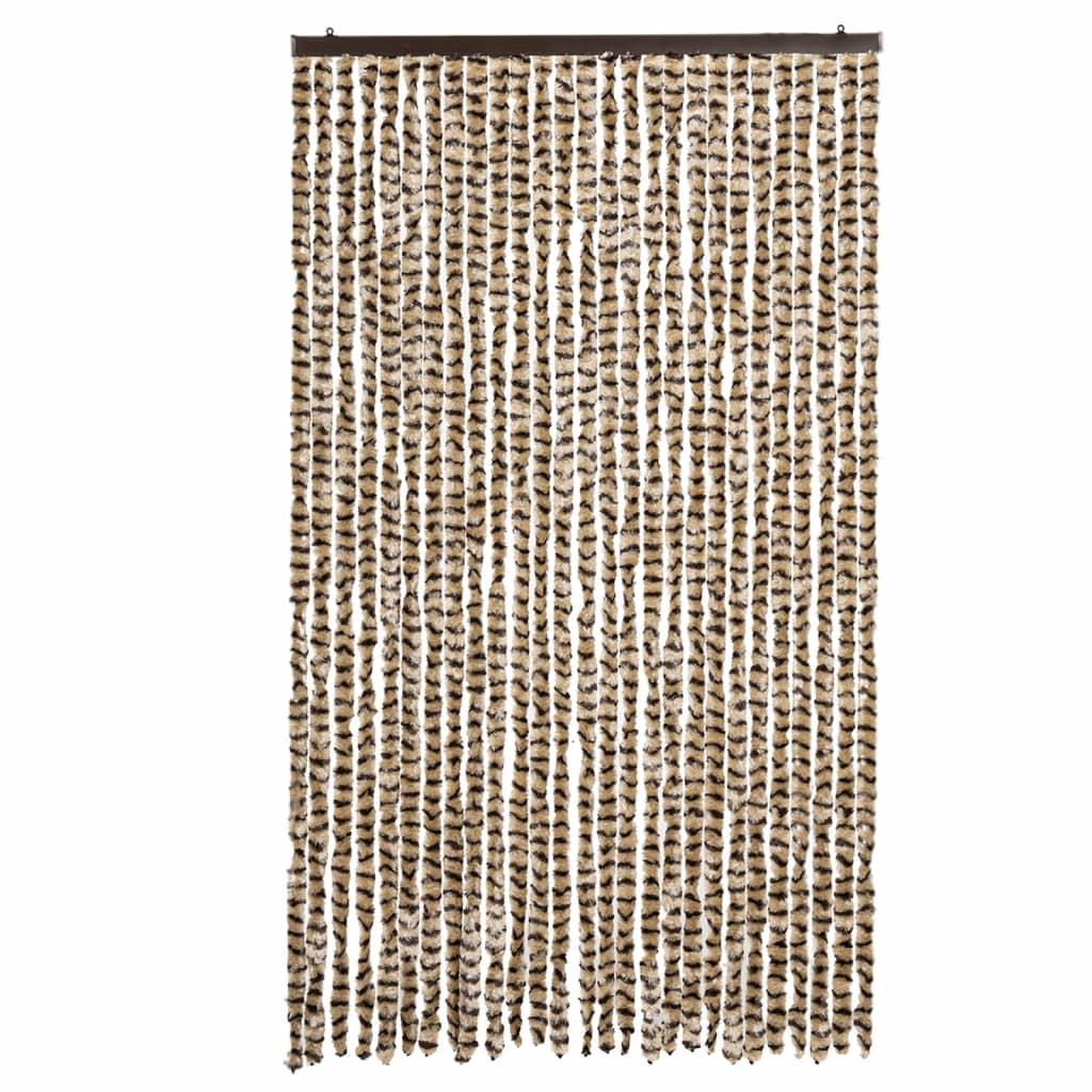 Fly Curtain Beige and Brown 118x220 cm Chenille