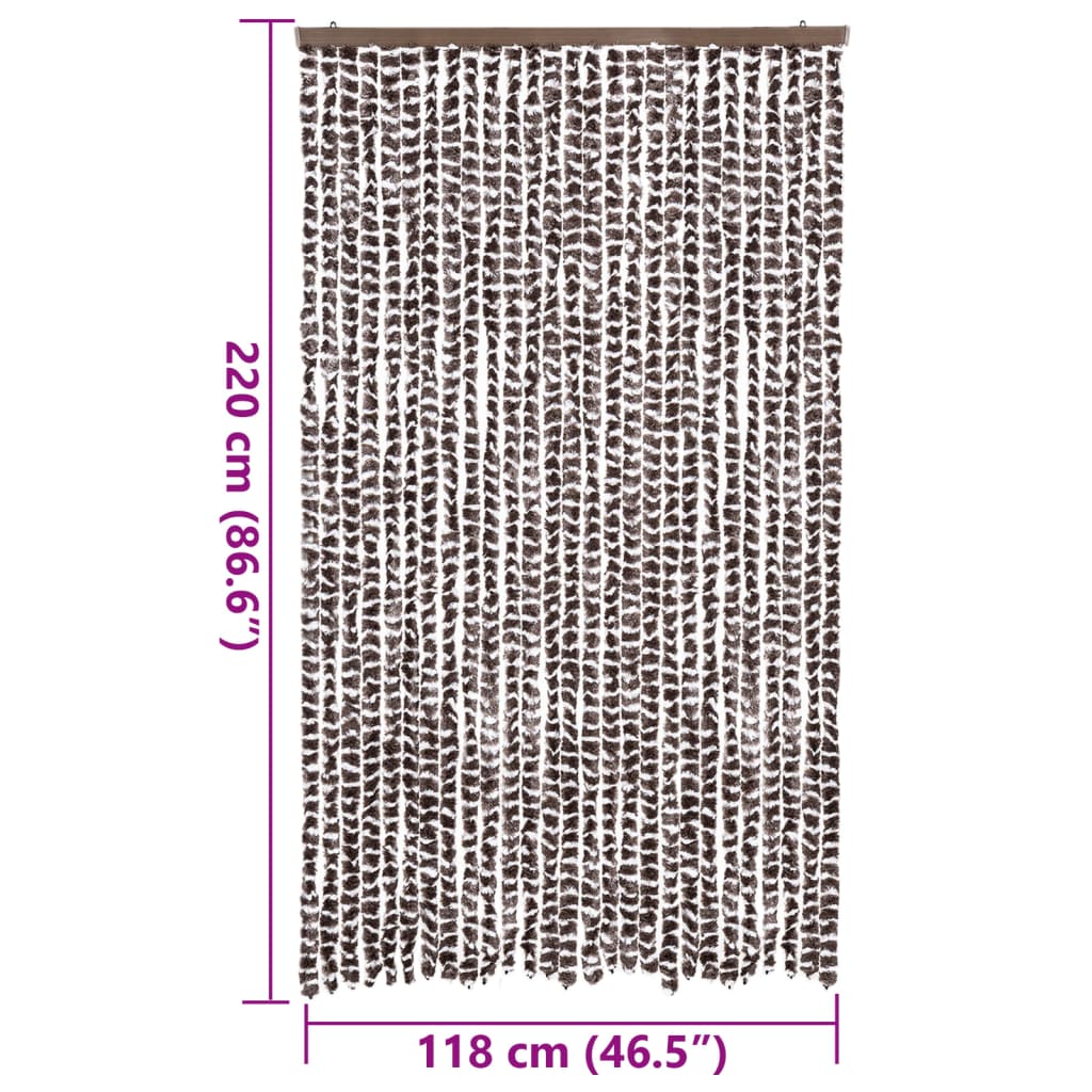 Fly Curtain Brown and White 118x220 cm Chenille