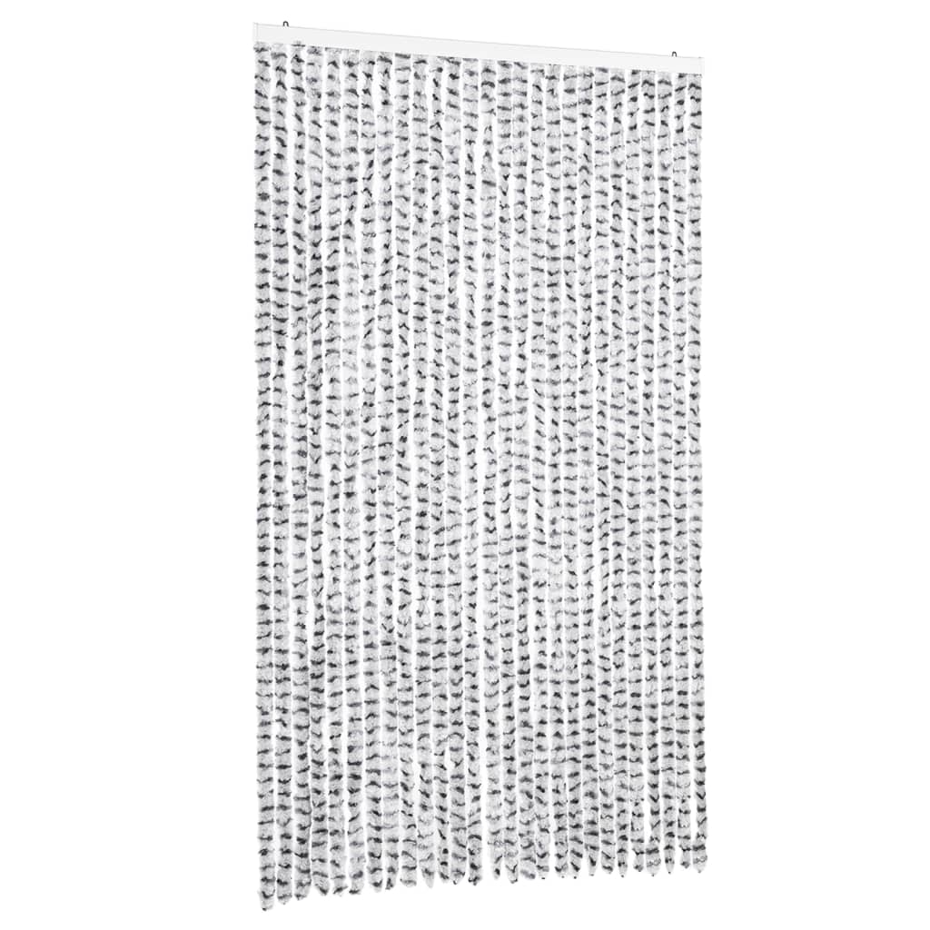 Fly Curtain Light Grey and Dark Grey 118x220 cm Chenille