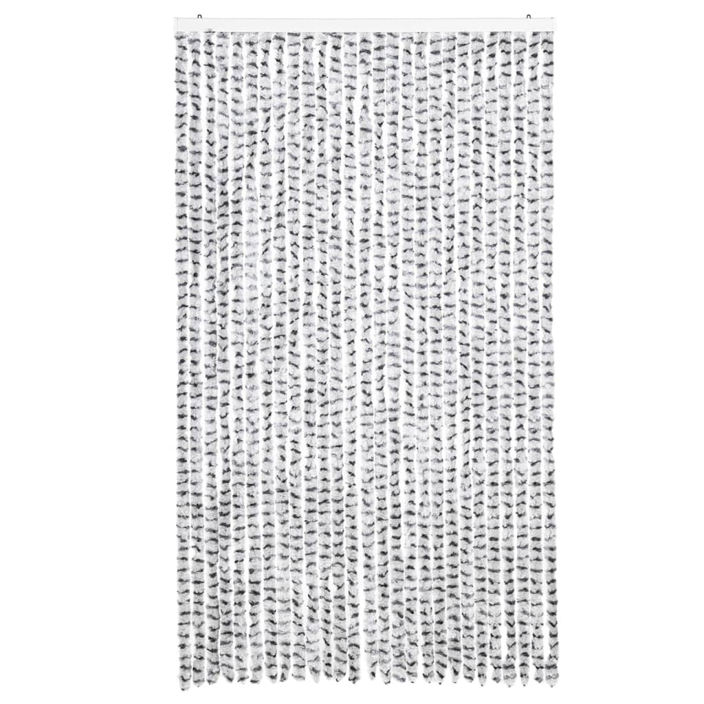 Fly Curtain Light Grey and Dark Grey 118x220 cm Chenille