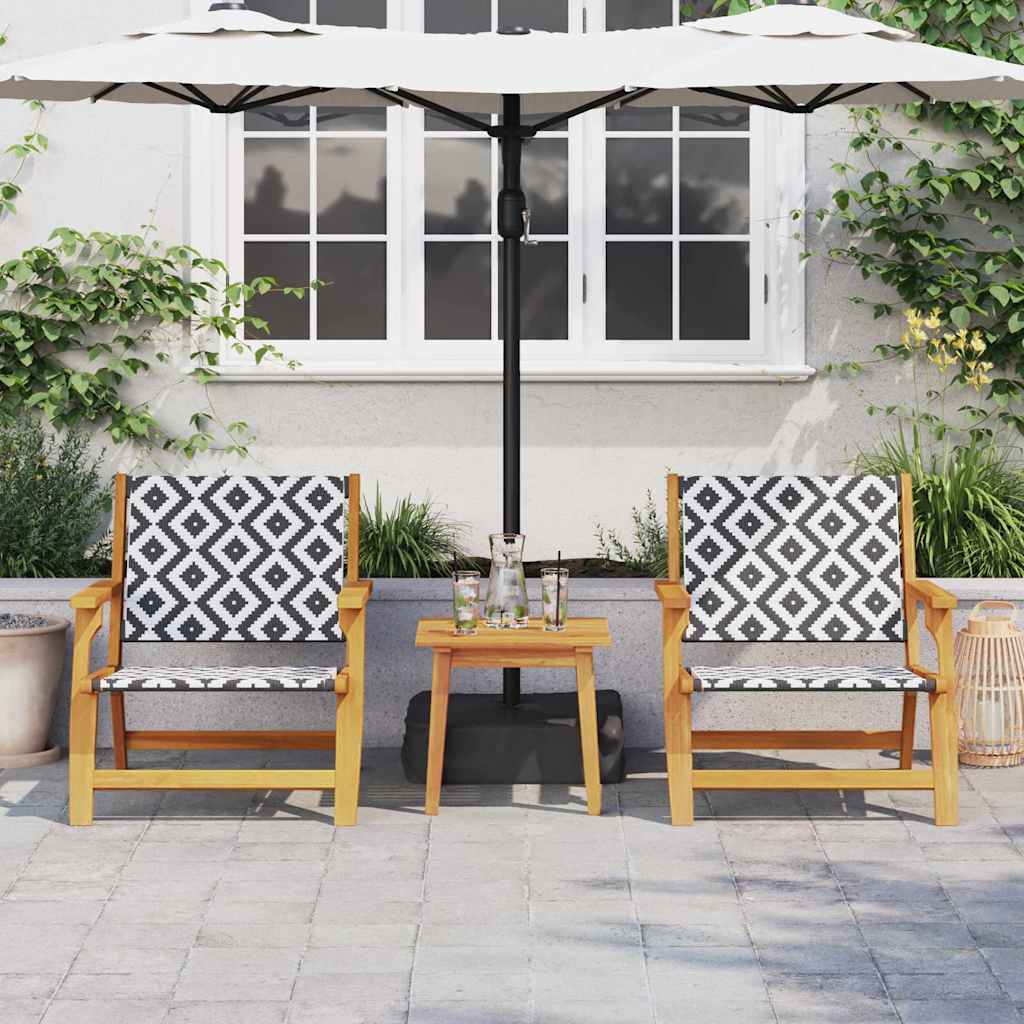 Garden Chairs with Table 3 pcs Black 45 x 45 x 40 cm