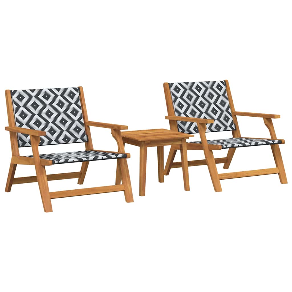 Garden Chairs with Table 3 pcs Black 45 x 45 x 40 cm