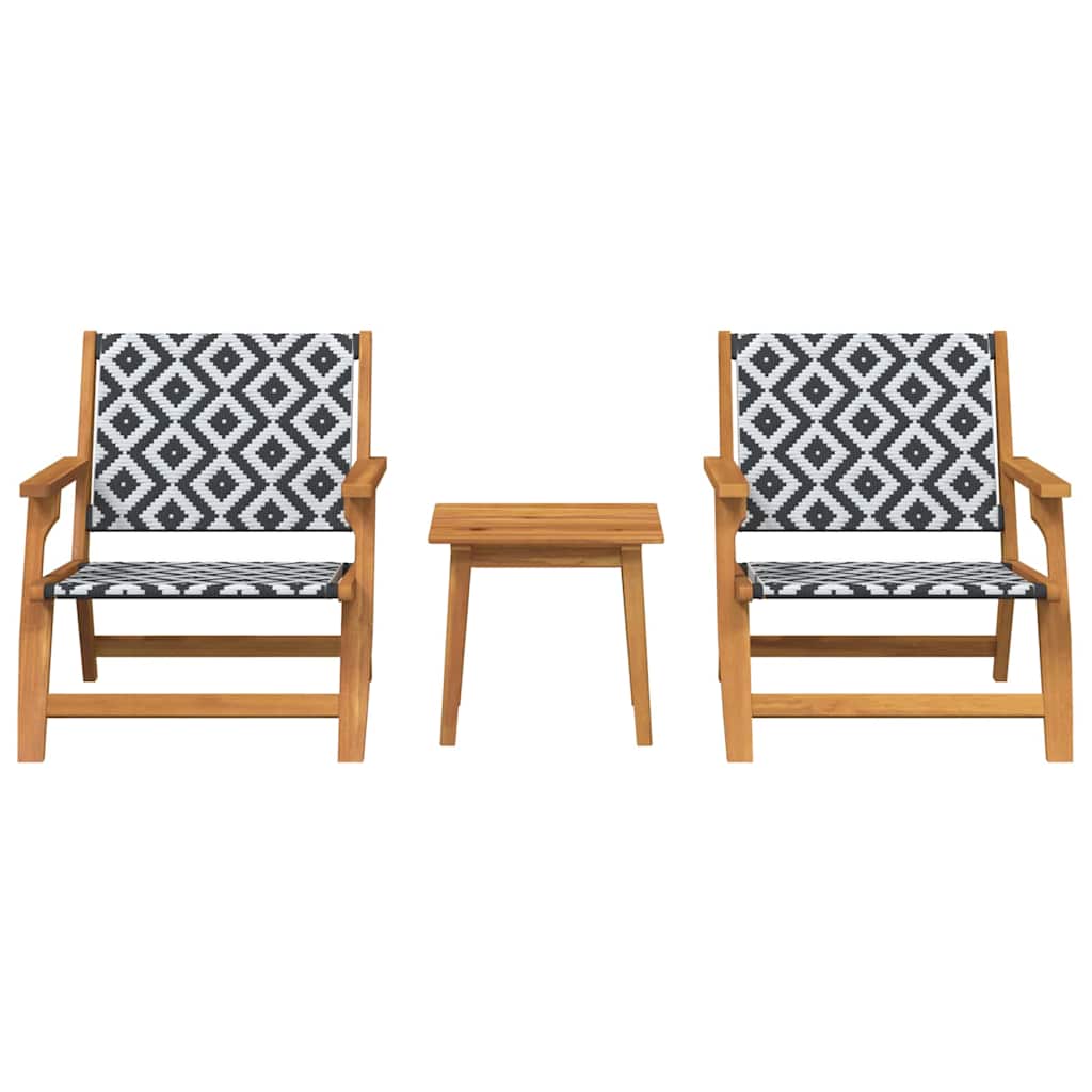 Garden Chairs with Table 3 pcs Black 45 x 45 x 40 cm