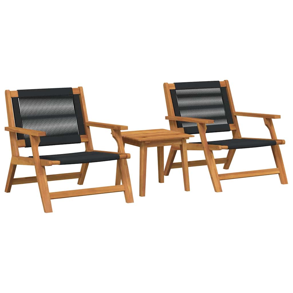 Garden Chairs with Table 3 pcs Black 45 x 45 x 40 cm