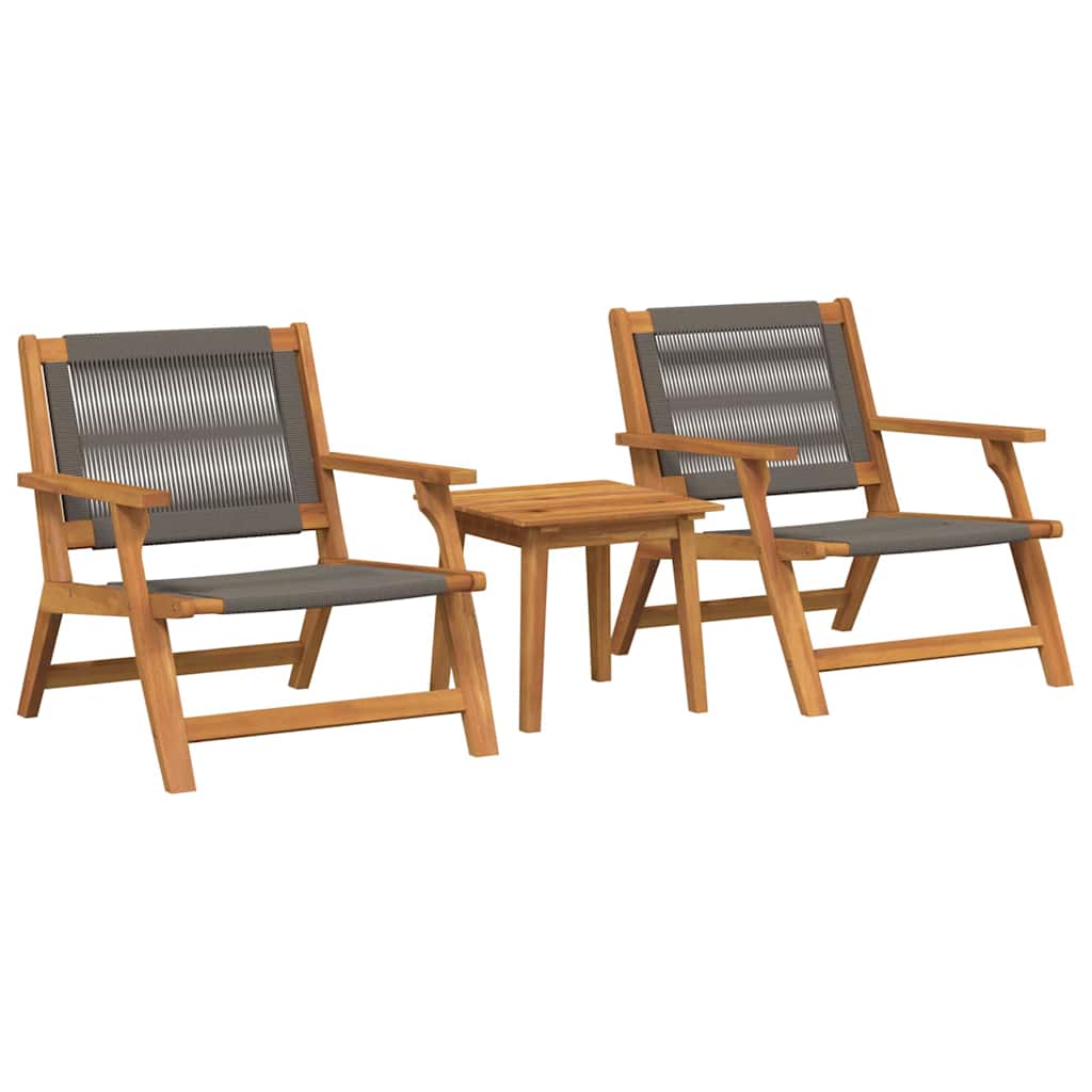 Garden Chairs with Table 3 pcs Grey 45 x 45 x 40 cm