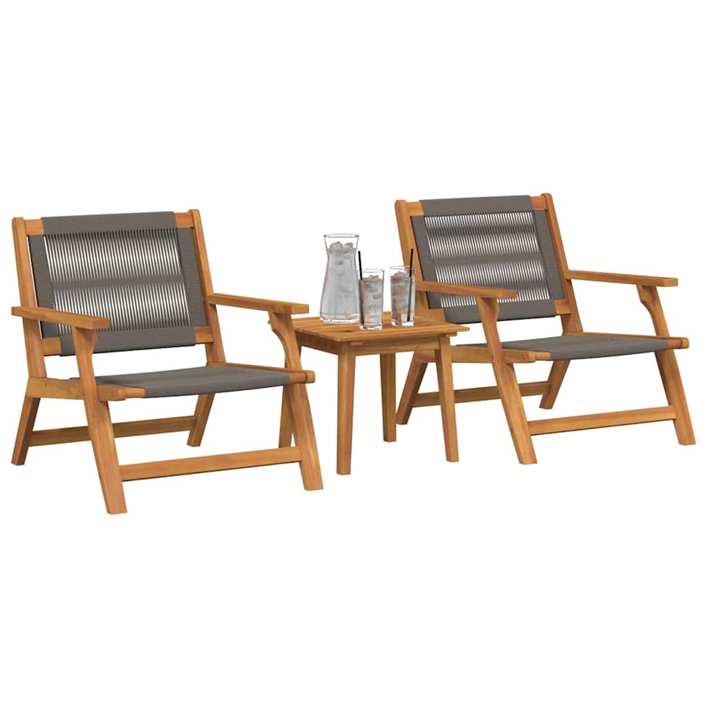 Garden Chairs with Table 3 pcs Grey 45 x 45 x 40 cm