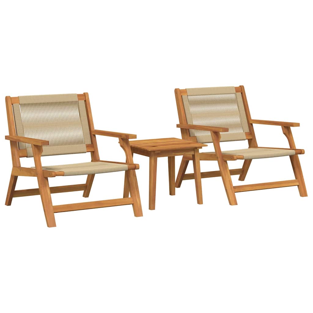 Garden Chairs with Table 3 pcs Beige 45 x 45 x 40 cm