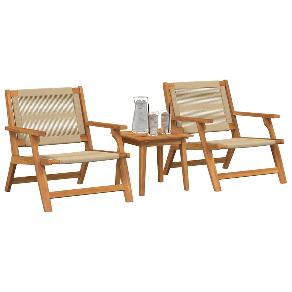 Garden Chairs with Table 3 pcs Beige 45 x 45 x 40 cm