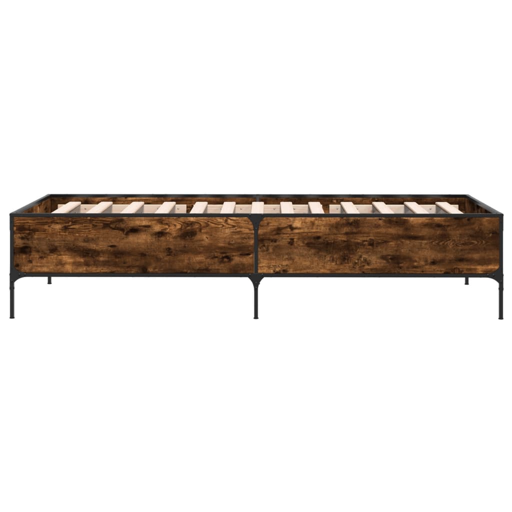 Bed Frame without Mattress Smoked Oak 100x200 cm