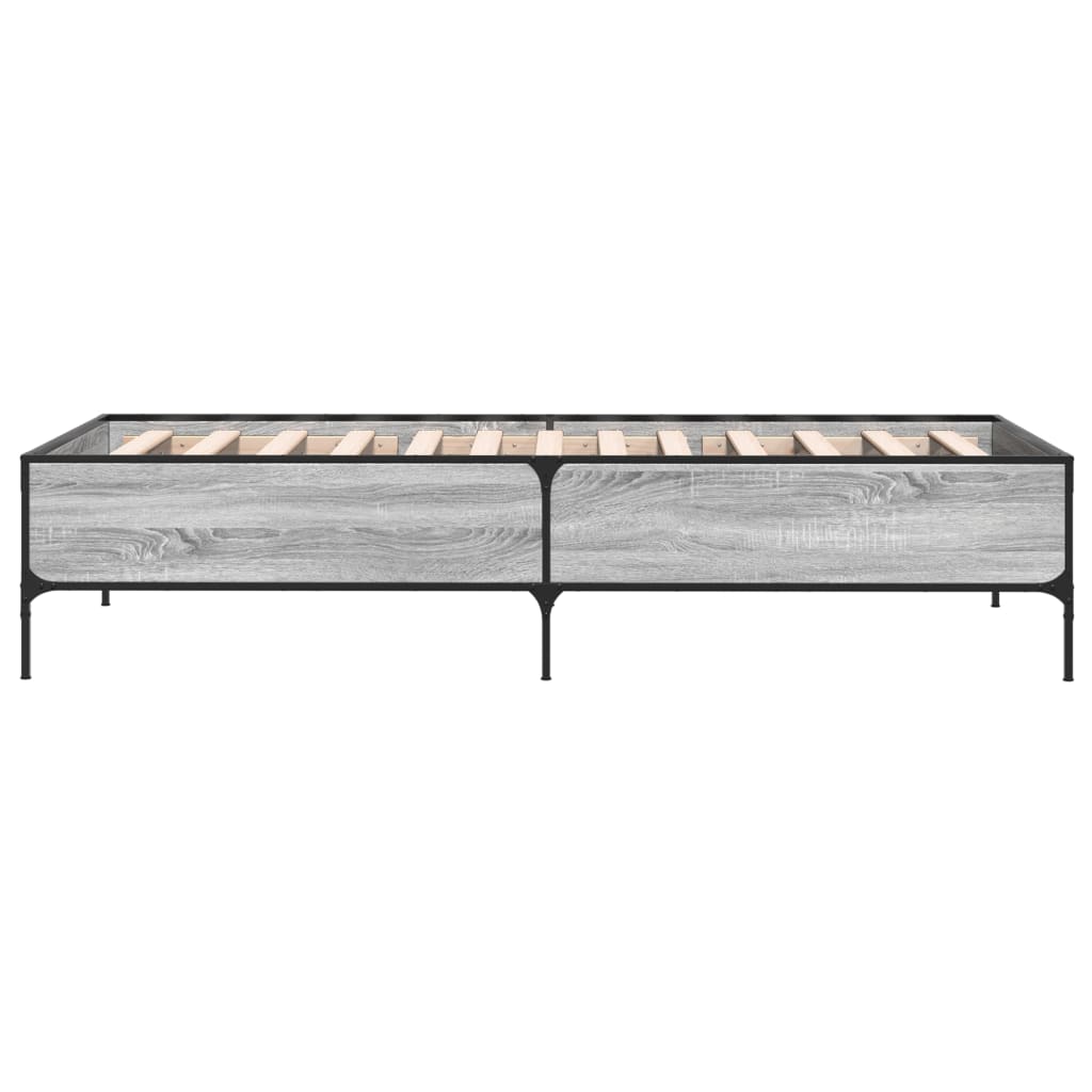 Bed Frame without Mattress Grey Sonoma 100x200 cm