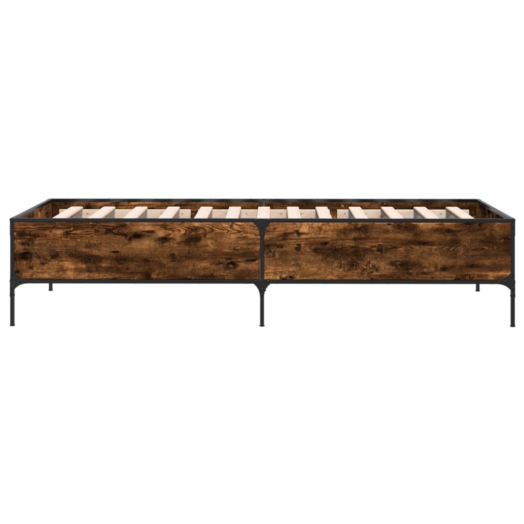 Bed Frame without Mattress Smoked Oak 90x200 cm