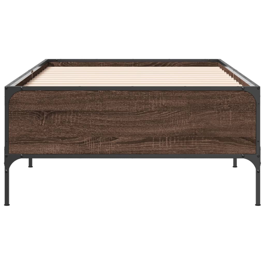 Bed Frame without Mattress Brown Oak 90x200 cm