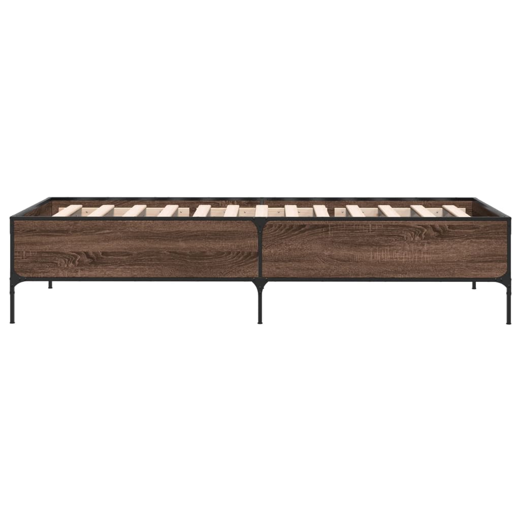 Bed Frame without Mattress Brown Oak 90x200 cm