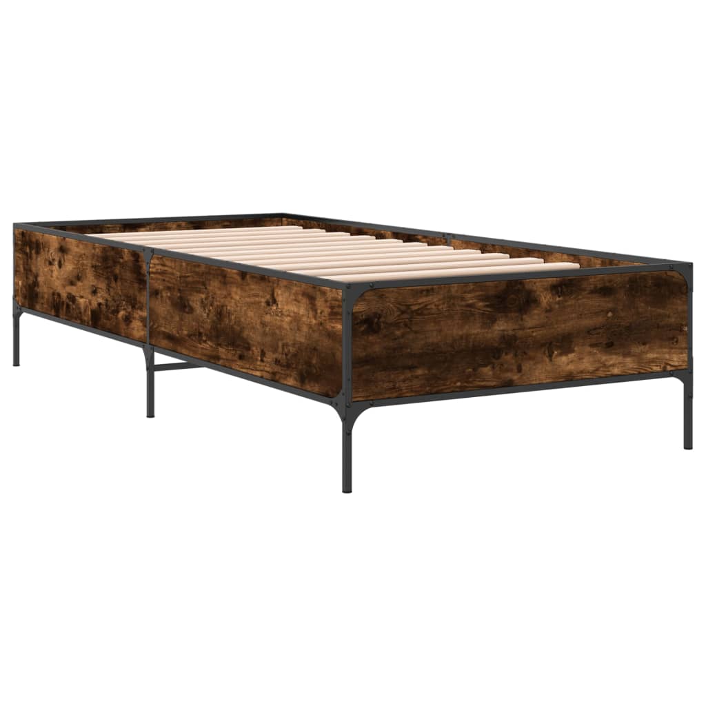 Bed Frame without Mattress Smoked Oak 90x190 cm Single