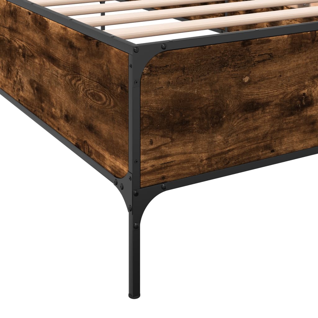 Bed Frame without Mattress Smoked Oak 90x190 cm Single