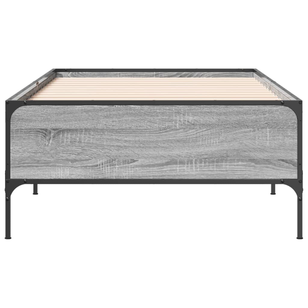 Bed Frame without Mattress Grey Sonoma 90x190 cm Single