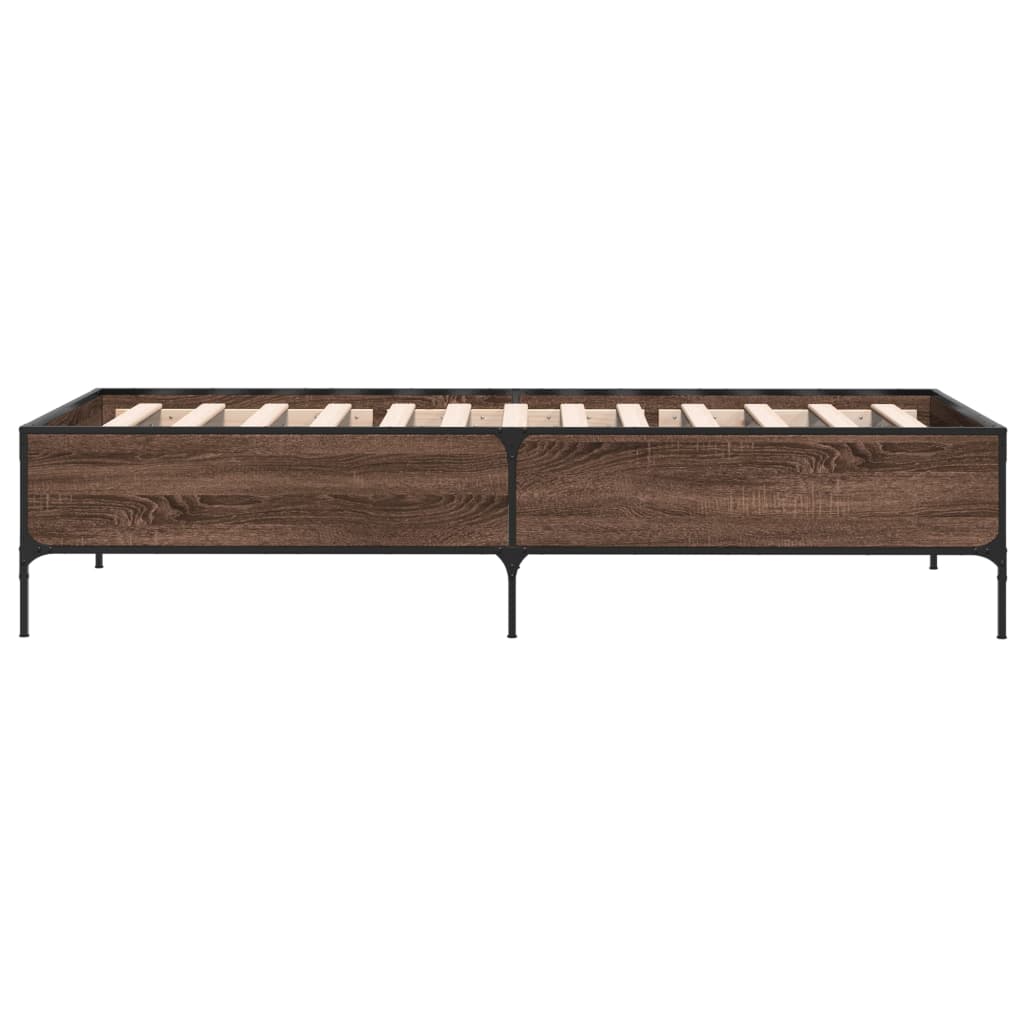Bed Frame without Mattress Brown Oak 75x190 cm Small Single