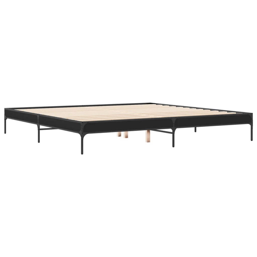 Bed Frame without Mattress Black 200x200 cm