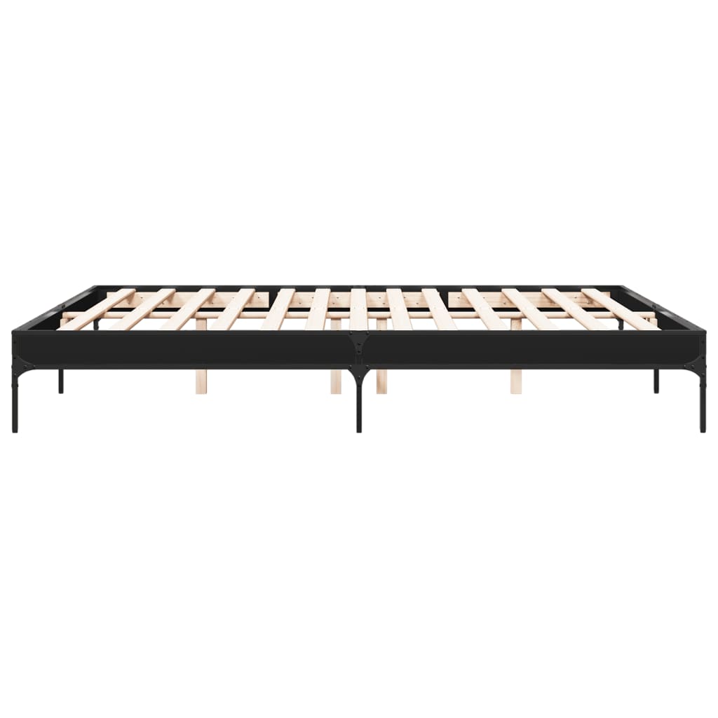 Bed Frame without Mattress Black 200x200 cm