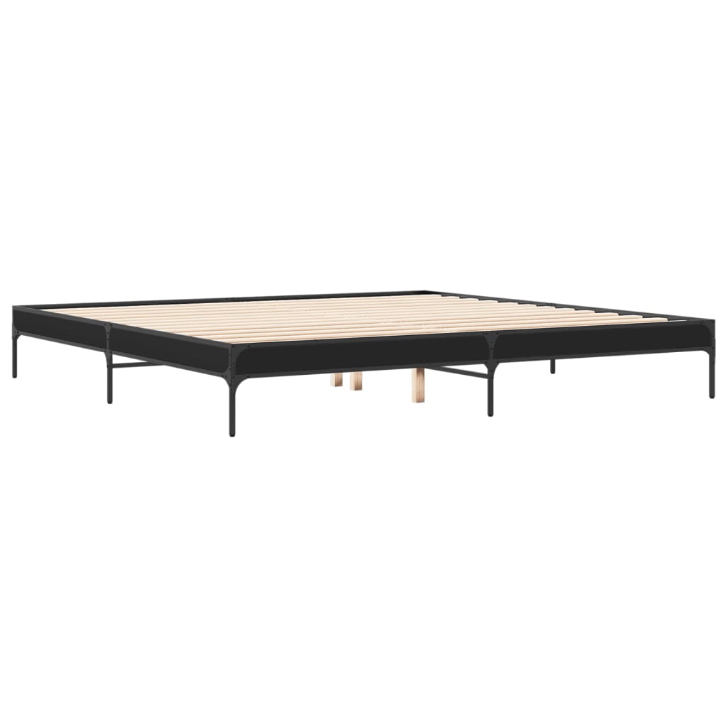 Bed Frame without Mattress Black 200x200 cm