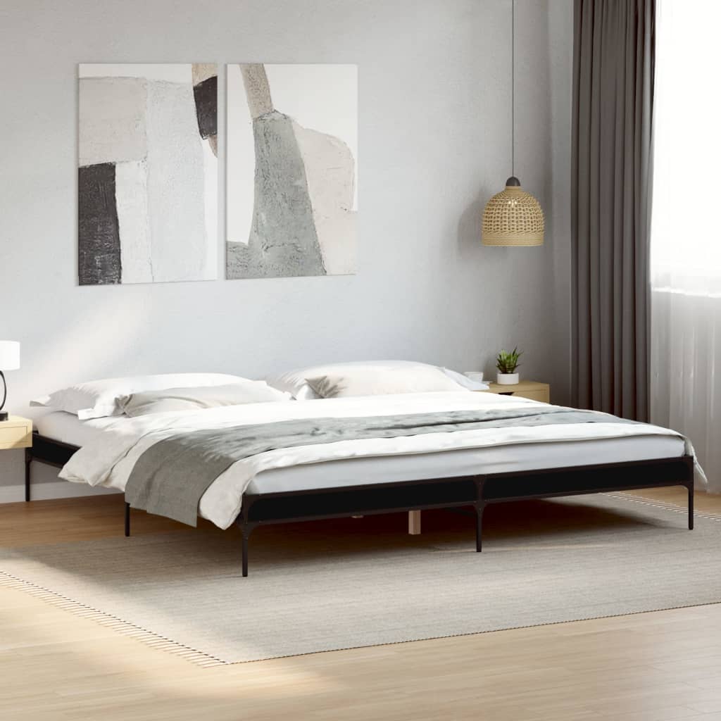 Bed Frame without Mattress Black 200x200 cm