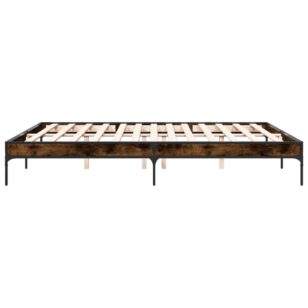 Bed Frame without Mattress Smoked Oak 200x200 cm