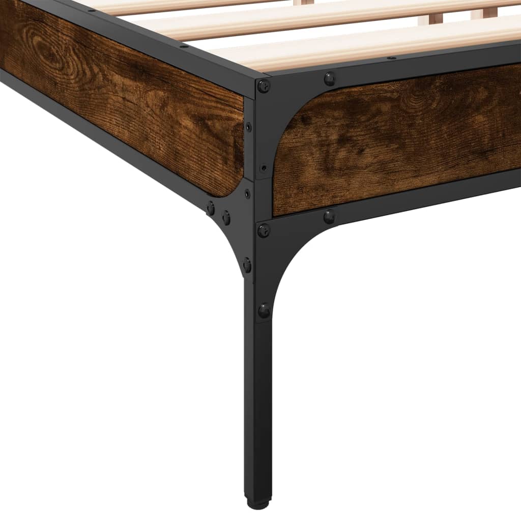 Bed Frame without Mattress Smoked Oak 200x200 cm