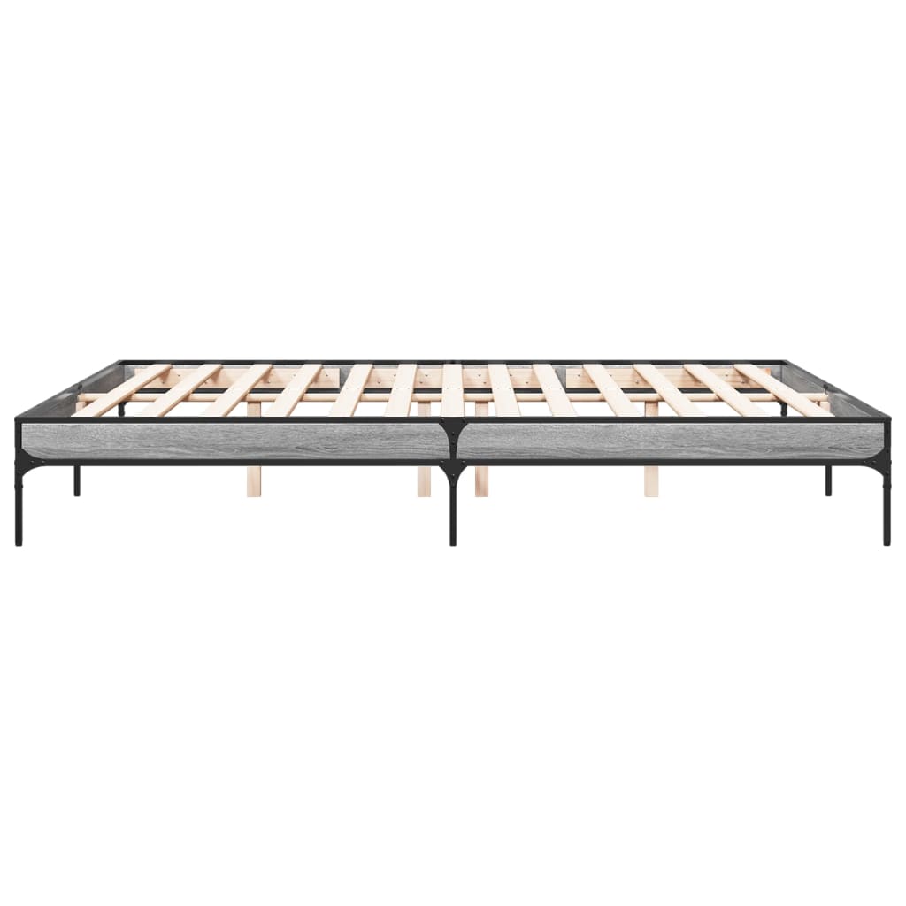 Bed Frame without Mattress Grey Sonoma 200x200 cm