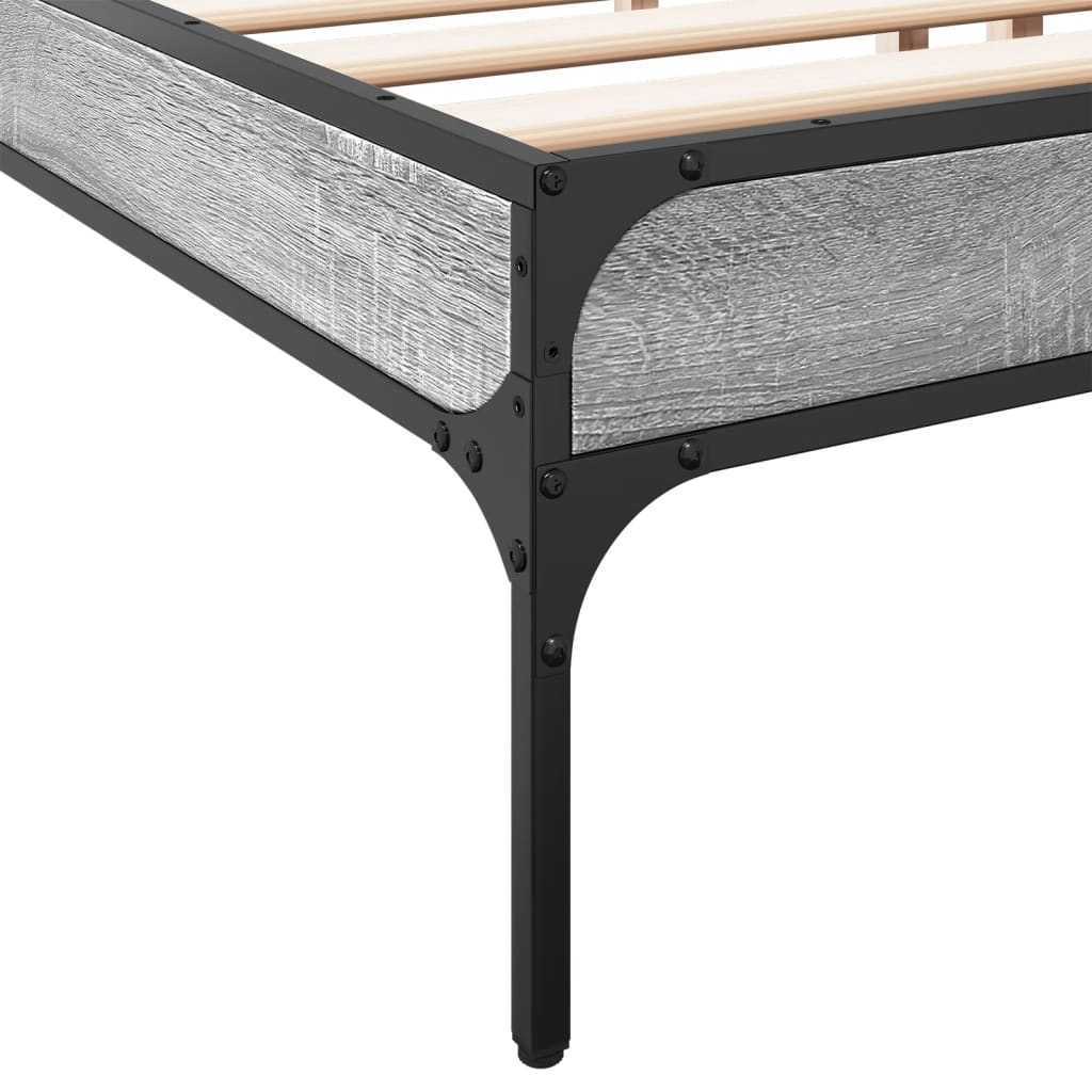 Bed Frame without Mattress Grey Sonoma 200x200 cm