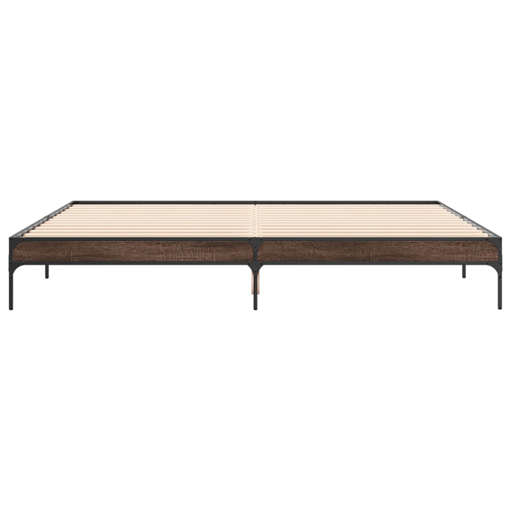 Bed Frame without Mattress Brown Oak 200x200 cm