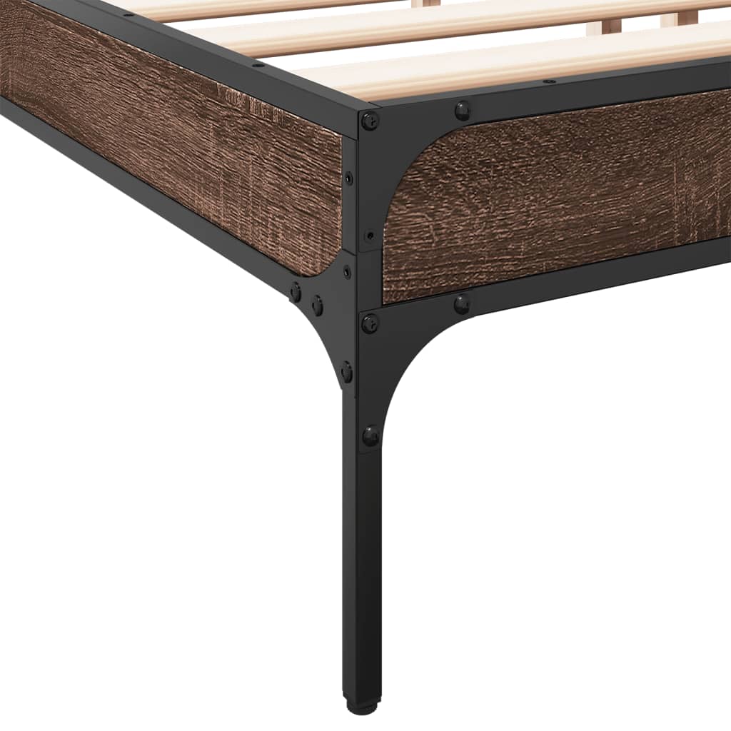 Bed Frame without Mattress Brown Oak 200x200 cm