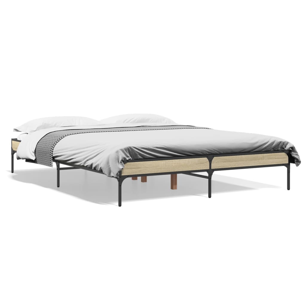 Bed Frame without Mattress Sonoma Oak 160x200 cm