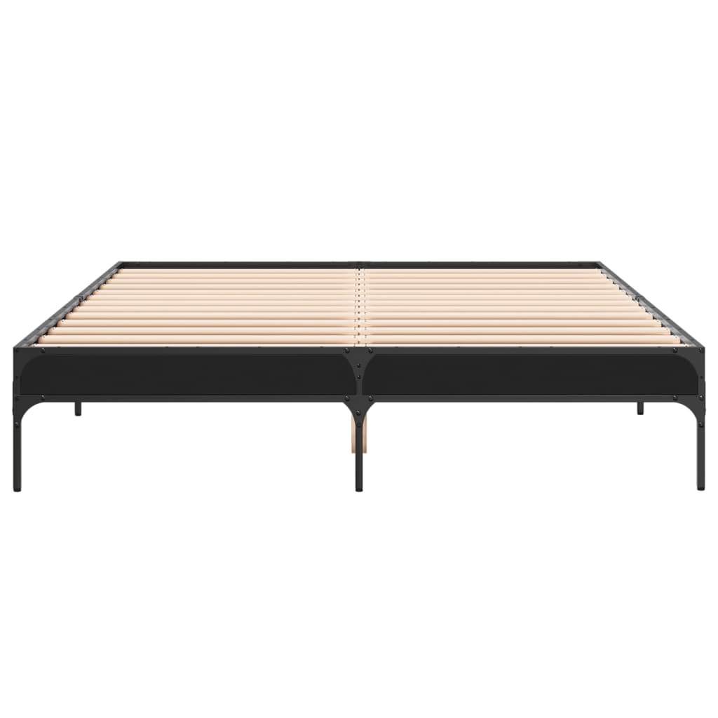 Bed Frame without Mattress Black 150x200 cm King Size