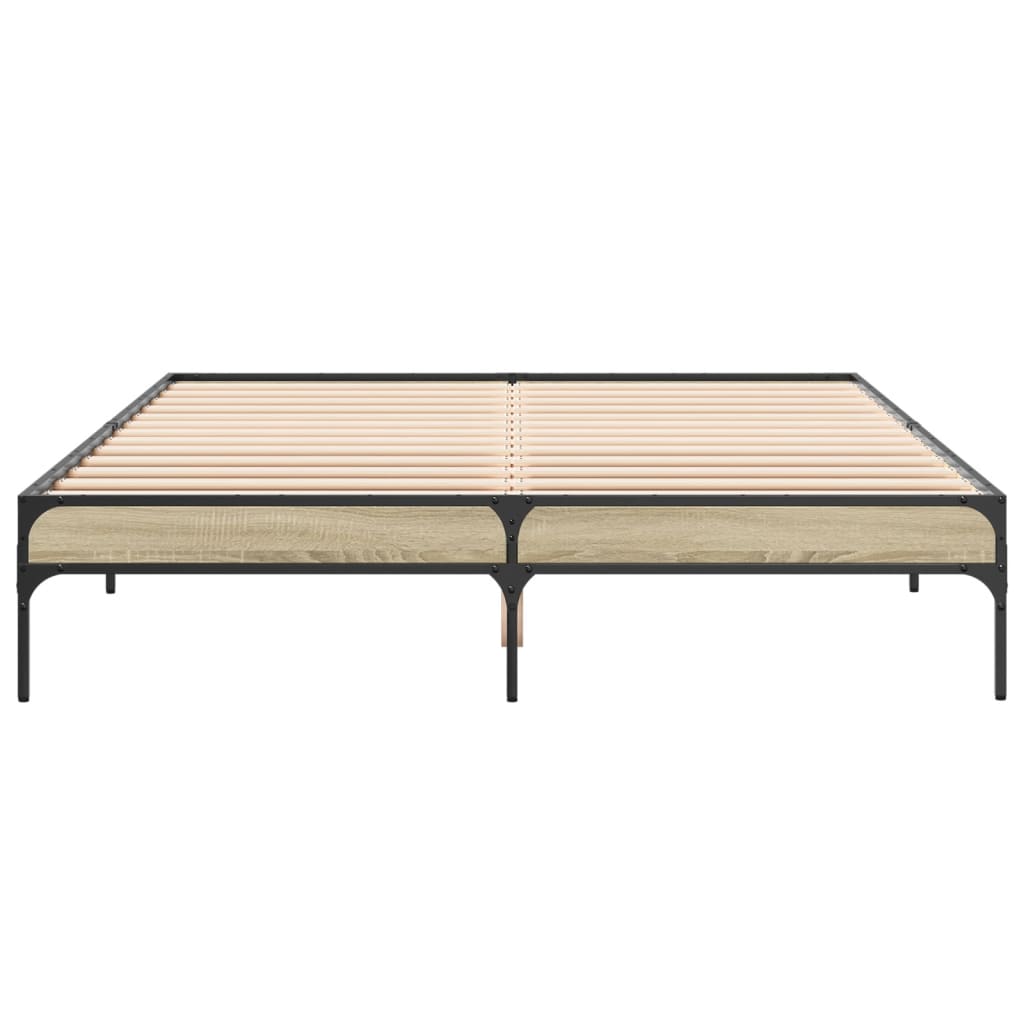 Bed Frame without Mattress Sonoma Oak 150x200 cm King Size