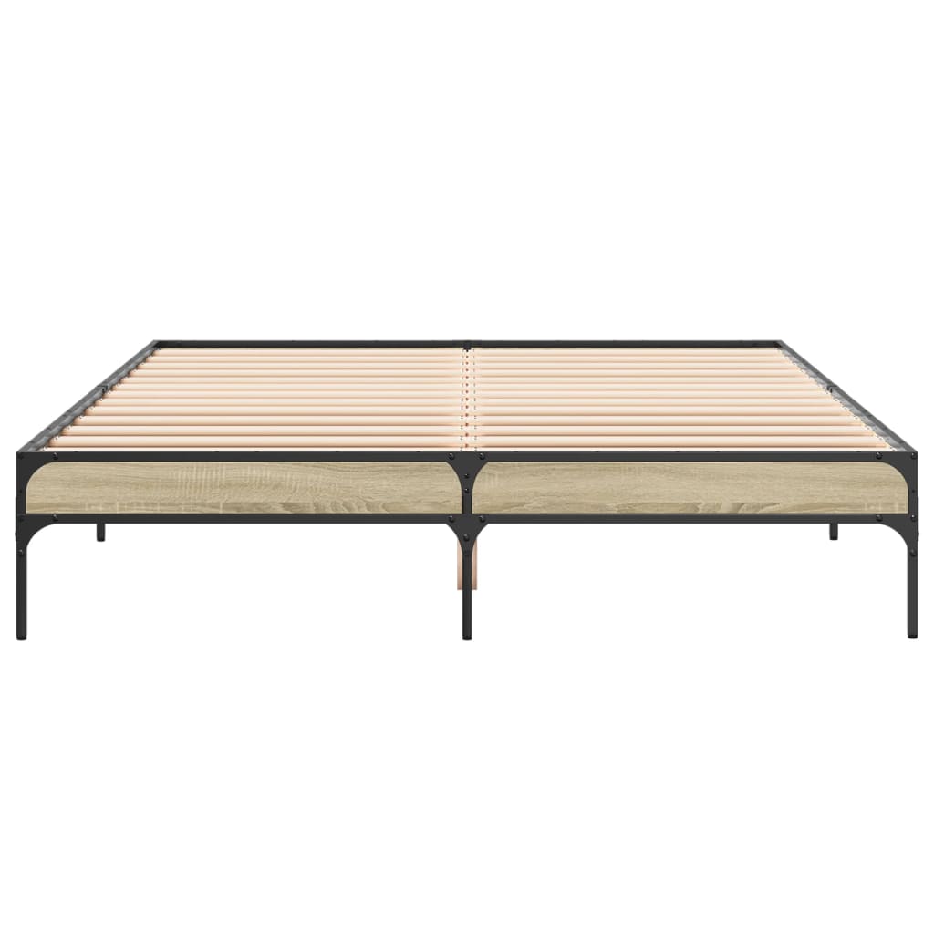 Bed Frame without Mattress Sonoma Oak 140x200 cm