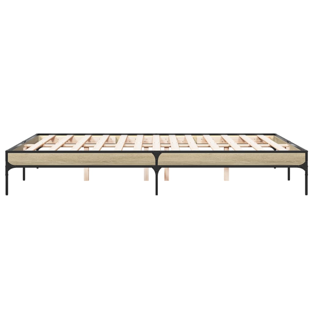 Bed Frame without Mattress Sonoma Oak 140x200 cm