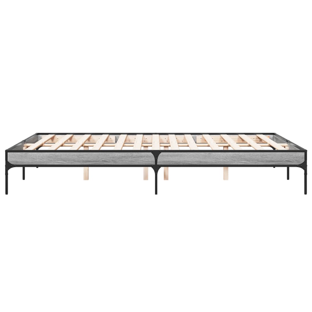 Bed Frame without Mattress Grey Sonoma 140x200 cm