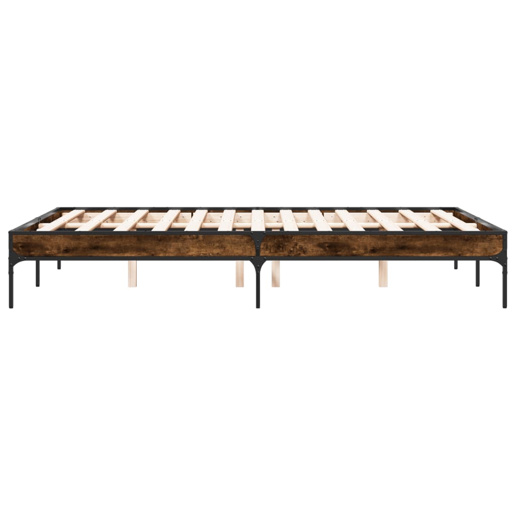 Bed Frame without Mattress Smoked Oak 120x200 cm