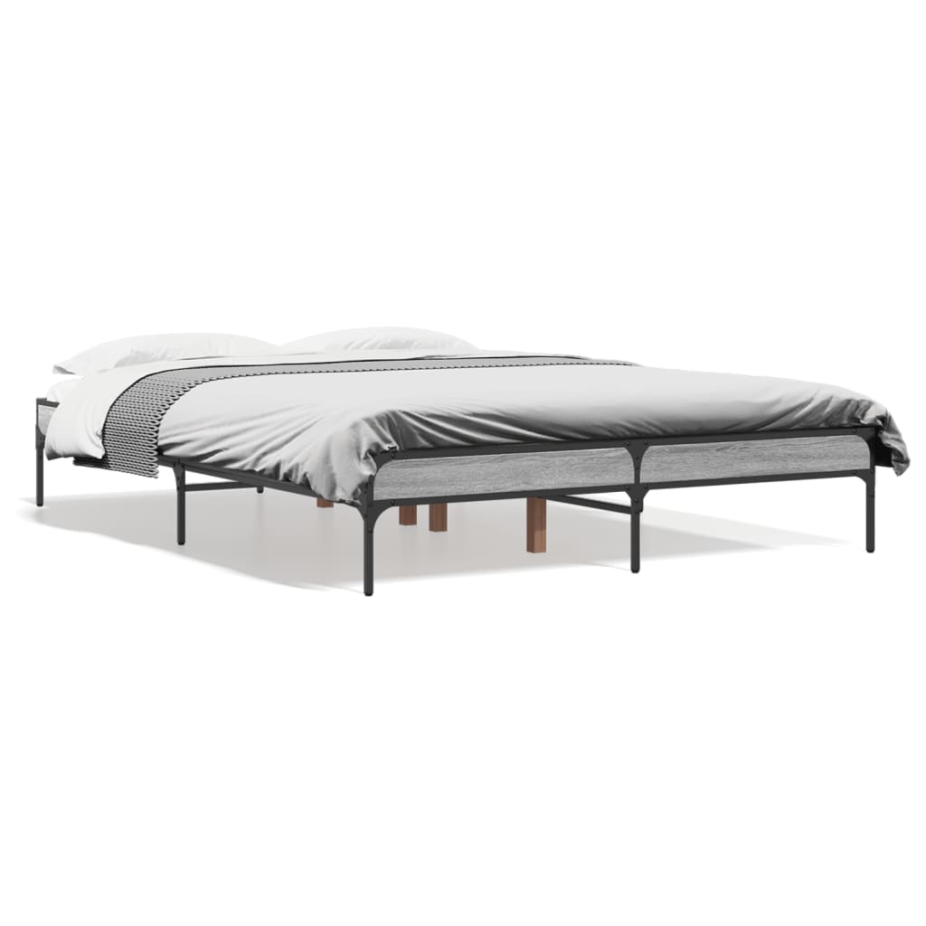 Bed Frame without Mattress Grey Sonoma 120x200 cm