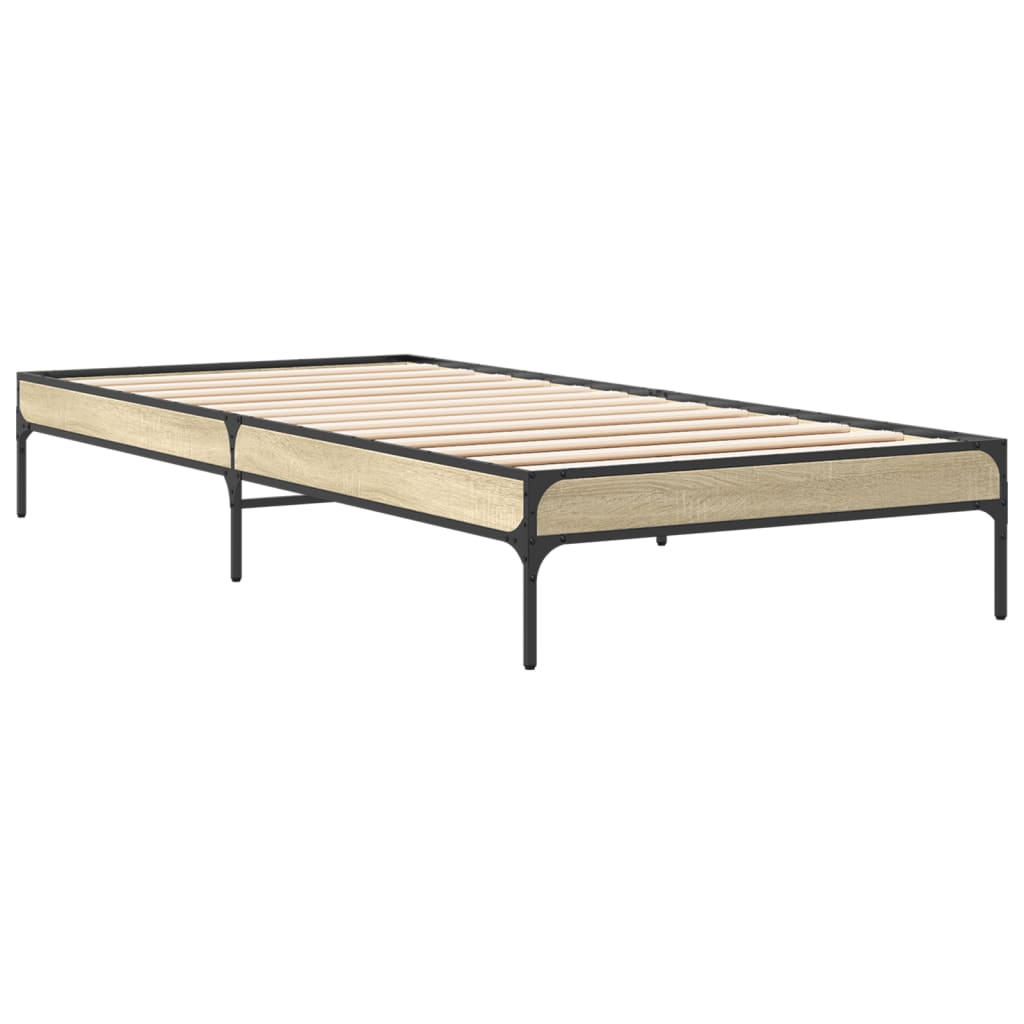 Bed Frame without Mattress Sonoma Oak 100x200 cm