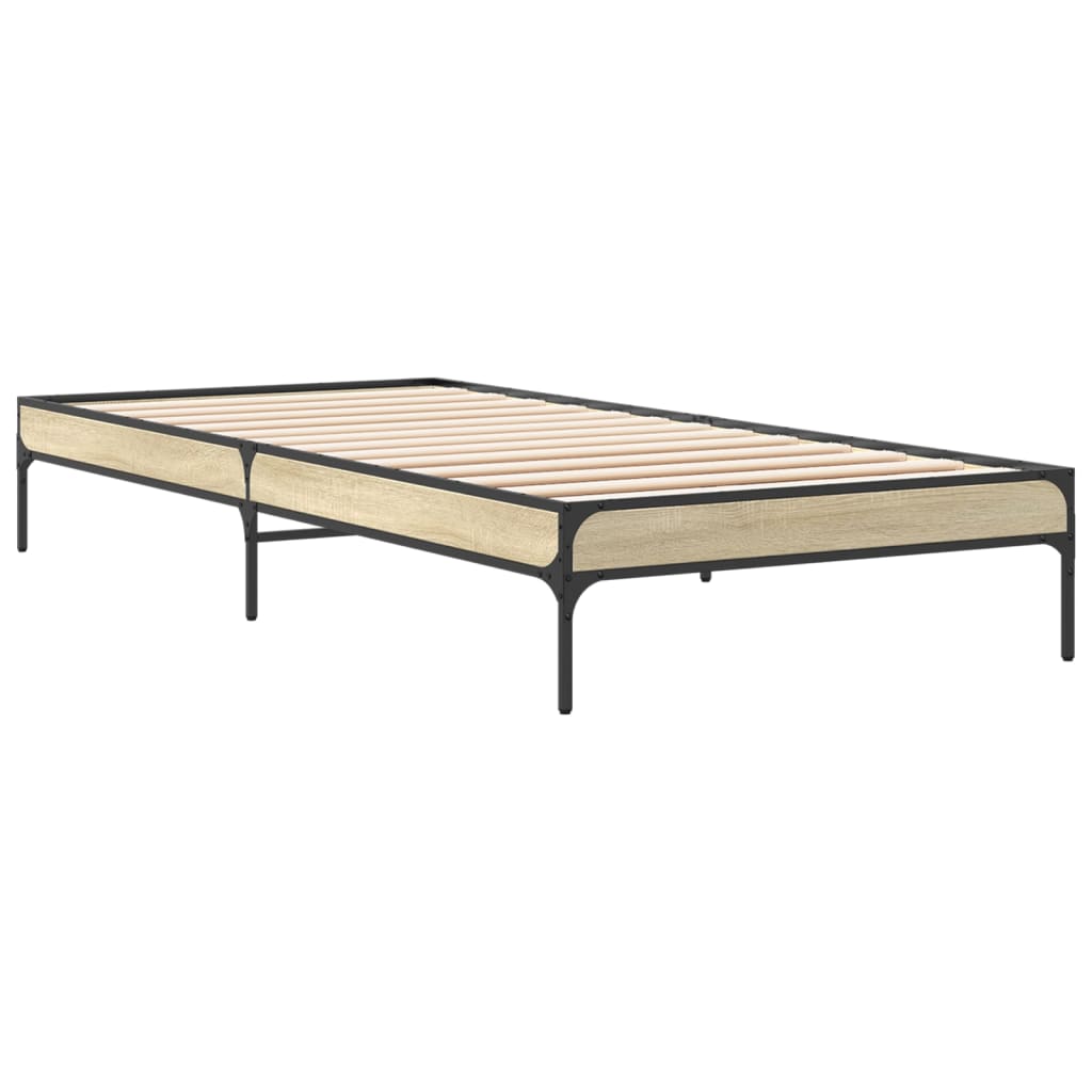 Bed Frame without Mattress Sonoma Oak 100x200 cm