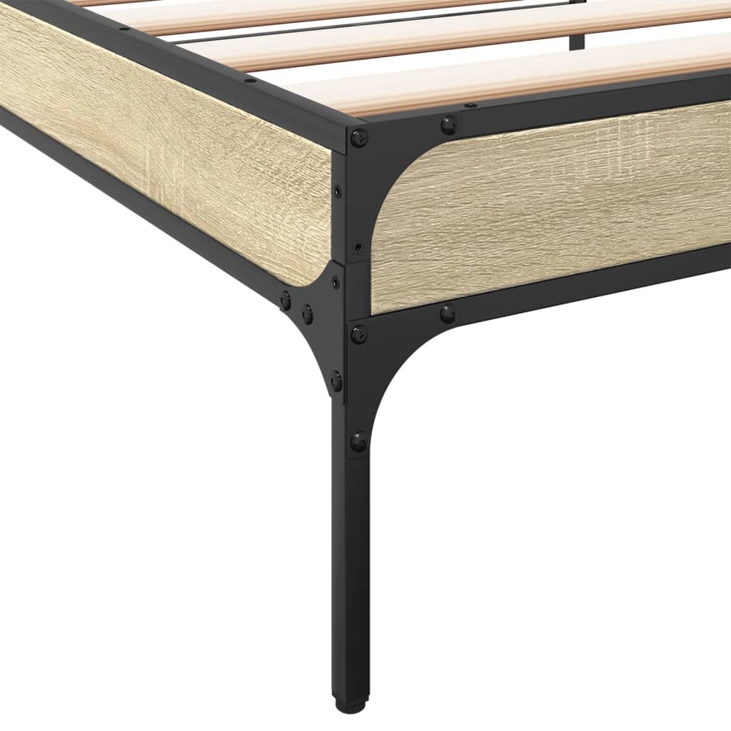 Bed Frame without Mattress Sonoma Oak 100x200 cm