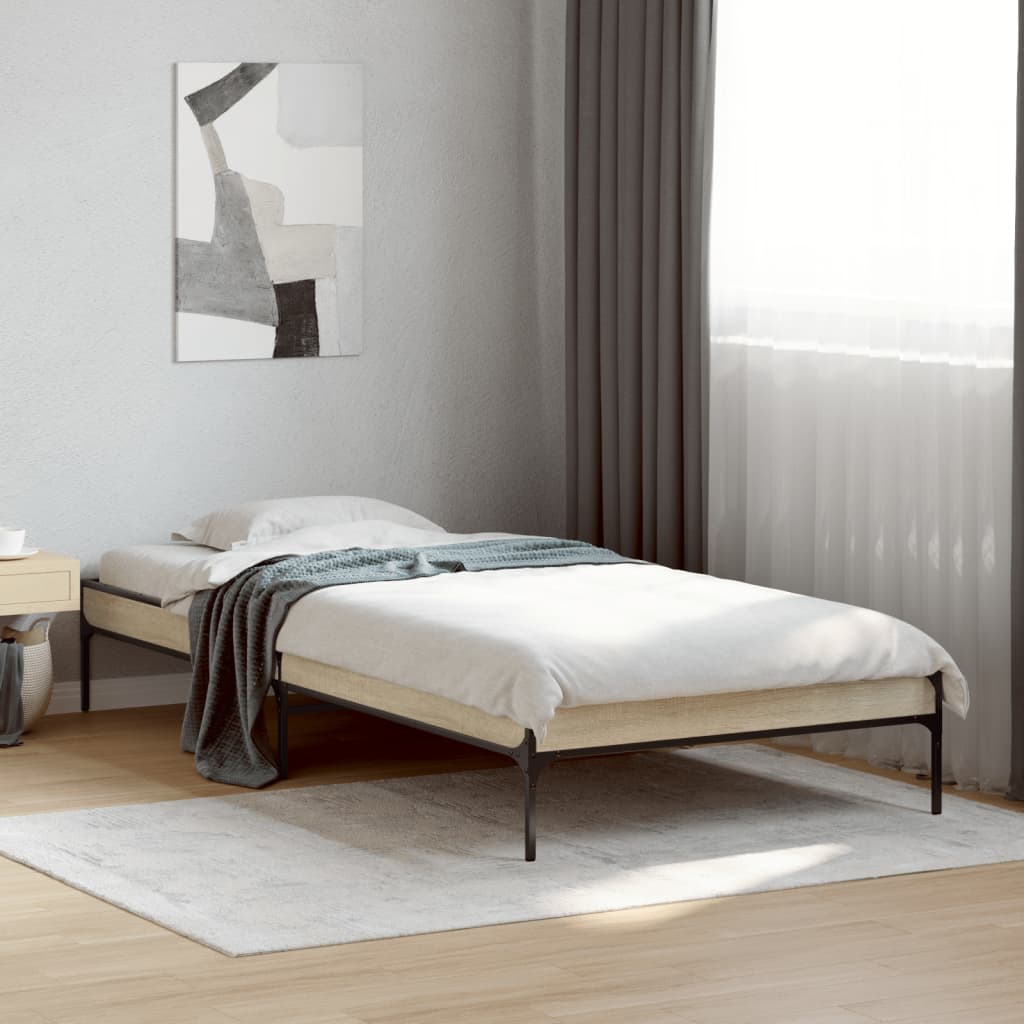 Bed Frame without Mattress Sonoma Oak 100x200 cm