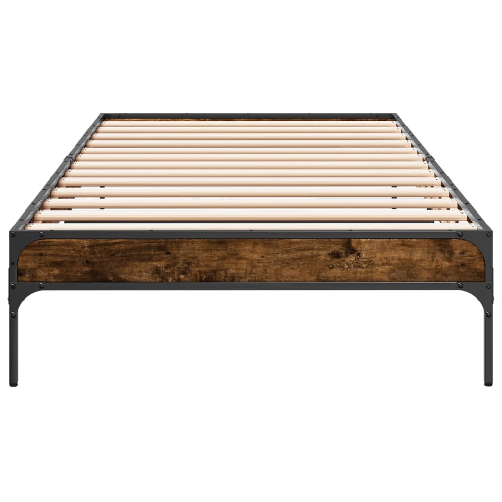 Bed Frame without Mattress Smoked Oak 100x200 cm