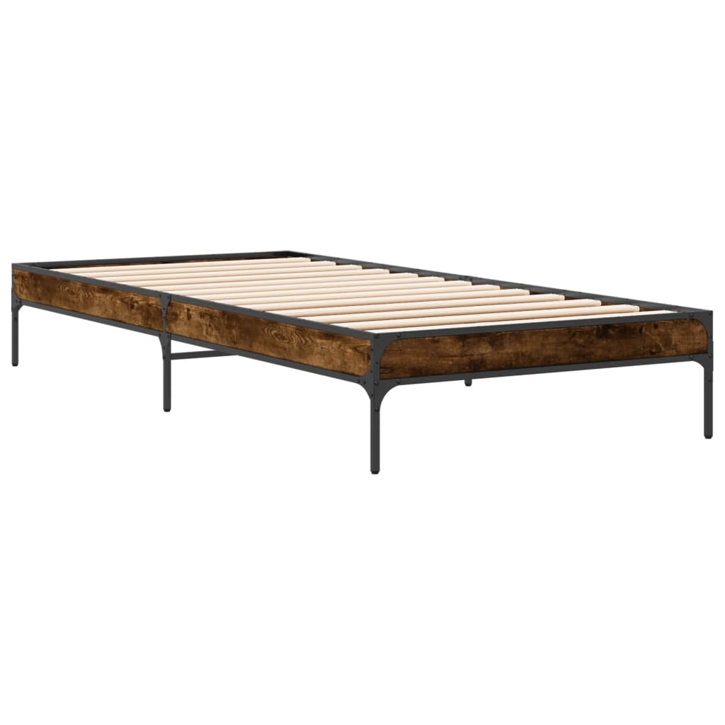 Bed Frame without Mattress Smoked Oak 100x200 cm