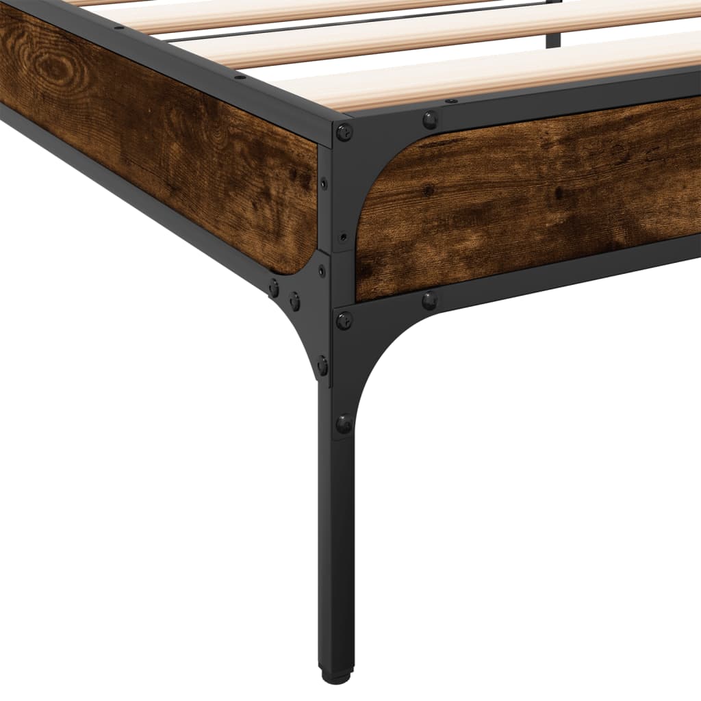 Bed Frame without Mattress Smoked Oak 100x200 cm