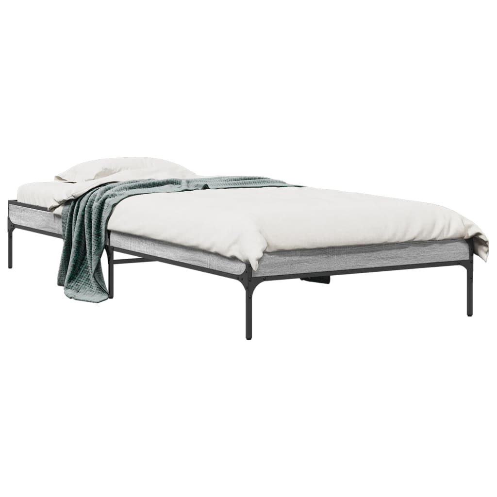 Bed Frame without Mattress Grey Sonoma 100x200 cm