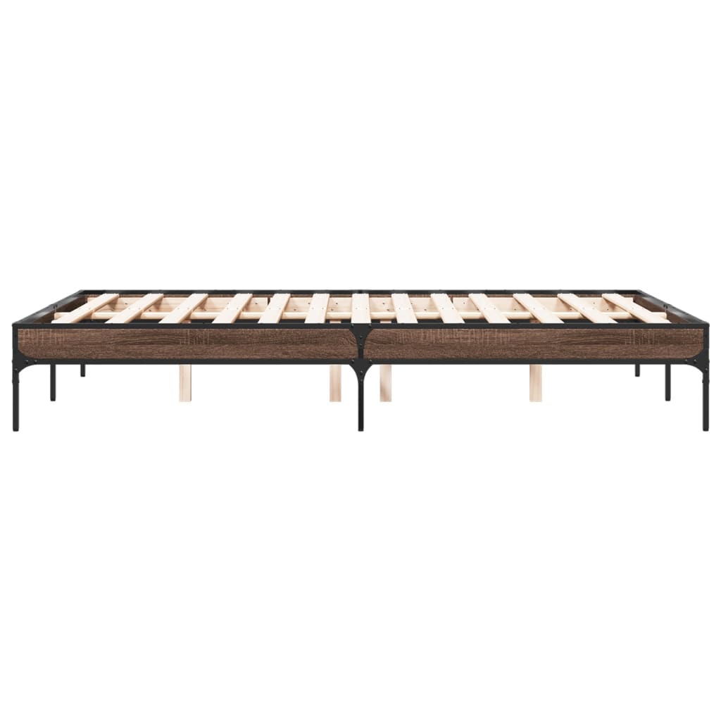 Bed Frame without Mattress Brown Oak 135x190 cm Double
